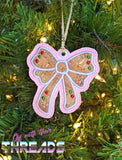 DIGITAL DOWNLOAD 4x4 Applique Holiday Bow Ornament Gift Tag Bookmark