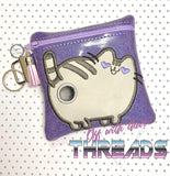 DIGITAL DOWNLOAD 5x5 ITH Applique Plush Kitty Zipper Poo Bag Lined and Unlined 2021