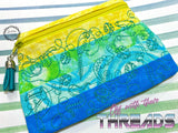 DIGITAL DOWNLOAD Quilted Rainforest Clutch Applique Zipper Bag LINED