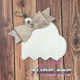 DIGITAL DOWNLOAD ITH Applique Ghost Wallet 3 SIZES INCLUDED BOW DESIGN INCLUDED IN 3 SIZES