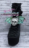DIGITAL DOWNLOAD ITH 5x7 Skull Wings Shoe Boot Lace on Charms