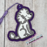 DIGITAL DOWNLOAD 4x4 Applique Poodle Bookmark Ornament Gift Tag