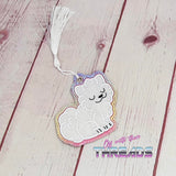 DIGITAL DOWNLOAD 4x4 Applique Pomeranian Bookmark Ornament Gift Tag