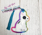 DIGITAL DOWNLOAD 4x4 Applique Bull Terrier Bookmark Ornament Gift Tag