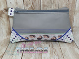 DIGITAL DOWNLOAD Applique Erika Clutch Zipper Bag Lined and Unlined