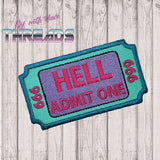 DIGITAL DOWNLOAD Ticket To Hell Patch 3 SIZES INCLUDED