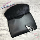 DIGITAL DOWNLOAD Applique Skeleton Hand Envelope Clutch  Lined and Unlined