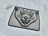 DIGITAL DOWNLOAD Applique Halloween Cat Envelope Clutch  Lined and Unlined