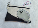 DIGITAL DOWNLOAD Ghost Kitty Clutch Applique Zipper Bag Lined and Unlined