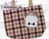 DIGITAL DOWNLOAD Applique Robot Bucket Ornament Gift Tag Bookmark