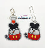 DIGITAL DOWNLOAD Mouse Kitty Snap Tab and Eyelet Charm Keychain