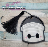 DIGITAL DOWNLOAD Applique Robot Bucket Ornament Gift Tag Bookmark