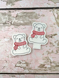 DIGITAL DOWNLOAD Polar Bear Ornament Bookmark Gift Tag Snap Tab Charm Feltie Pencil Topper BUNDLE