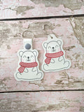 DIGITAL DOWNLOAD Polar Bear Ornament Bookmark Gift Tag Snap Tab Charm Feltie Pencil Topper BUNDLE