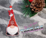 DIGITAL DOWNLOAD Applique Gnome Ornament Bookmark Gift Tag