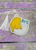 DIGITAL DOWNLOAD Applique Bye Bookmark Ornament Gift Tag