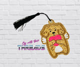 DIGITAL DOWNLOAD Applique Cupid Puppy Bookmark Ornament Gift Tag