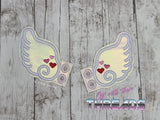 DIGITAL DOWNLOAD Cupid Wings Shoe Boot SATIN AND BEAN STITCH EYELET OPTIONS INCLUDED