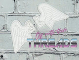 DIGITAL DOWNLOAD Feather Wings Angel Raven Shoe Boot SATIN AND BEAN STITCH EYELET OPTIONS INCLUDED