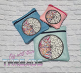 DIGITAL DOWNLOAD Applique Stained Glass Window Zipper Bag Set Lined and Unlined 3 SIZES INCLUDED