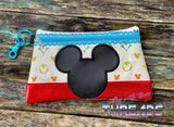 DIGITAL DOWNLOAD Applique Mouse Clutch Zipper Bag Lined and Unlined