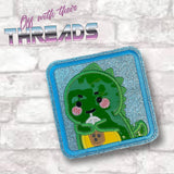 DIGITAL DOWNLOAD Applique Bobasaur Coaster Bubble Tea Boba Dinosaur