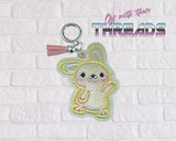 DIGITAL DOWNLOAD Applique Floofy Bunny Bookmark Ornament Gift Tag