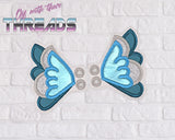 DIGITAL DOWNLOAD Applique Pixie Fairy Wings Shoe Boot SATIN AND BEAN STITCH EYELET OPTIONS INCLUDED