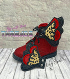 DIGITAL DOWNLOAD Applique Pixie Fairy Wings Shoe Boot SATIN AND BEAN STITCH EYELET OPTIONS INCLUDED