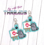DIGITAL DOWNLOAD Happy Little Mistakes Kitty Snap Tab Key Chain