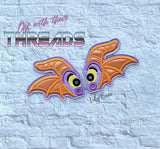 DIGITAL DOWNLOAD Applique Purple Dragon Shoe Boot Wings SATIN AND BEAN STITCH EYELET OPTIONS INCLUDED