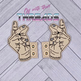 DIGITAL DOWNLOAD Finger Snaps Shoe Boot Wings SATIN AND BEAN STITCH EYELET OPTIONS INCLUDED