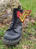 DIGITAL DOWNLOAD Gold W Shoe Boot Wings SATIN AND BEAN STITCH EYELET OPTIONS INCLUDED