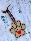4x4 DIGITAL DOWNLOAD Heart Paw Ornament