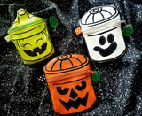 DIGITAL DOWNLOAD 5x7 Applique Boo Bucket Zipper Bag Set 3 Designs