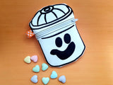 DIGITAL DOWNLOAD 7x10 Applique Boo Bucket Zipper Bag Set 3 Designs