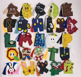 4x4 DIGITAL DOWNLOAD Retro Gamer Alphabet Bookmark Complete Set