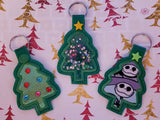 4x4 DIGITAL DOWNLOAD 2019 Applique Tree Set Eyelet Snap Tab Ornament