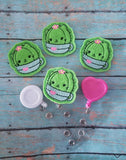 DIGITAL DOWNLOAD 4x4 5x7 Girl Kitty Cactus Feltie