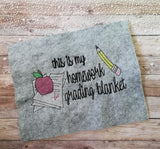 DIGITAL DOWNLOAD 3 Sizes Homework Grading Blanket Embroidery Design