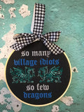 DIGITAL DOWNLOAD So Many Village Idiots Embroidery Design 4 Sizes