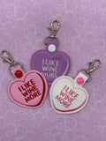 4x4 DIGITAL DOWNLOAD I Like Wine More Conversation Heart Cookie and Candy Snap Tab Set Applique