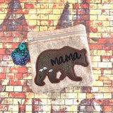 DIGITAL DOWNLOAD Mama Bear Zippered Bag and Charm Set