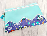 DIGITAL DOWNLOAD Carin Clutch Applique Zippered Bag Lined and Unlined