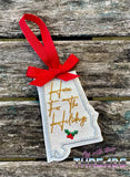 DIGITAL DOWNLOAD Alabama State Bookmark Ornament Gift Tag