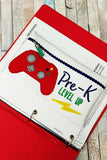 DIGITAL DOWNLOAD ITH Pencil Pouch Pre K Level Up Applique Binder Bag 4 Sizes Included
