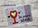 DIGITAL DOWNLOAD Quilted Be Wine Valentine Applique Mug Rug 4 Sizes Included ENVELOPE AND TURN HOLE