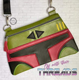 DIGITAL DOWNLOAD Applique Bounty Hunter Clutch Zipper Bag Lined and Unlined