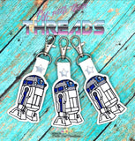 DIGITAL DOWNLOAD Blue Robot Snap Tab Key Chain