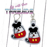 DIGITAL DOWNLOAD Mouse Kitty Snap Tab and Eyelet Charm Keychain